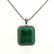 MALACHITE GEMSTONE SILVER PLATED PENDANT 2" WITH CHAIN