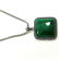MALACHITE GEMSTONE SILVER PLATED PENDANT 2" WITH CHAIN - 2