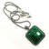 MALACHITE GEMSTONE SILVER PLATED PENDANT 2" WITH CHAIN - 3