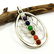 MULTI GEMSTONE SILVER PLATED MULTICOLOR PENDANT 2"