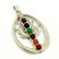 MULTI GEMSTONE SILVER PLATED MULTICOLOR PENDANT 2" - 3