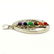 MULTI GEMSTONE SILVER PLATED MULTICOLOR PENDANT 2" - 4