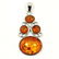 BALTIC AMBER GEMSTONE SILVER PLATED PENDANT JEWELRY 2" - 2
