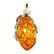 BALTIC AMBER GEMSTONE SILVER PLATED PENDANT JEWELRY 3" - 2