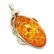 BALTIC AMBER GEMSTONE SILVER PLATED PENDANT JEWELRY 3" - 3