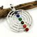 MULTI GEMSTONE SILVER PLATED MULTICOLOR PENDANT 1.8"