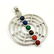 MULTI GEMSTONE SILVER PLATED MULTICOLOR PENDANT 1.8" - 3