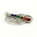 MULTI GEMSTONE SILVER PLATED MULTICOLOR PENDANT 1.8" - 4