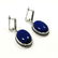 LAPIS LAZULI GEMSTONE SILVER PLATED EARRING - 4
