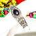 BLACK STAR GEMSTONE SILVER PLATED BRACELET BANGLE - 2