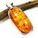 BALTIC AMBER GEMSTONE SILVER PLATED PENDANT JEWELRY 2"