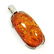 BALTIC AMBER GEMSTONE SILVER PLATED PENDANT JEWELRY 2" - 3