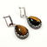 TIGER'S EYE GEMSTONE SILVER PLATED EARRING - 3