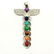 MULTI GEMSTONE SILVER PLATED MULTICOLOR PENDANT 2" - 2