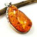 BALTIC AMBER GEMSTONE SILVER PLATED PENDANT JEWELRY 3"