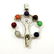 MULTI GEMSTONE SILVER PLATED MULTICOLOR PENDANT 1.8" - 2