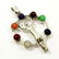 MULTI GEMSTONE SILVER PLATED MULTICOLOR PENDANT 1.8" - 3