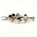 MULTI GEMSTONE SILVER PLATED MULTICOLOR PENDANT 1.8" - 4