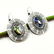ABALONE SHELL GEMSTONE SILVER PLATED EARRING
