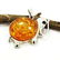 BALTIC AMBER GEMSTONE SILVER PLATED PENDANT JEWELRY 2"