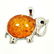 BALTIC AMBER GEMSTONE SILVER PLATED PENDANT JEWELRY 2" - 2