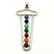 MULTI GEMSTONE SILVER PLATED MULTICOLOR PENDANT 2.3" - 2