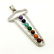 MULTI GEMSTONE SILVER PLATED MULTICOLOR PENDANT 2.3" - 3
