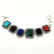 MULTI GEMSTONE SILVER PLATED MULTICOLOR BRACELET