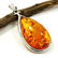 BALTIC AMBER GEMSTONE SILVER PLATED PENDANT JEWELRY
