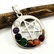 MULTI GEMSTONE SILVER PLATED MULTICOLOR PENDANT 1.5"