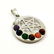 MULTI GEMSTONE SILVER PLATED MULTICOLOR PENDANT 1.5" - 3