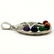 MULTI GEMSTONE SILVER PLATED MULTICOLOR PENDANT 1.5" - 4