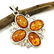 BALTIC AMBER GEMSTONE SILVER PLATED PENDANT JEWELRY