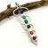 MULTI GEMSTONE SILVER PLATED MULTICOLOR PENDANT 2.8"