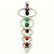 MULTI GEMSTONE SILVER PLATED MULTICOLOR PENDANT 2.8" - 2