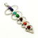MULTI GEMSTONE SILVER PLATED MULTICOLOR PENDANT 2.8" - 3