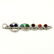 MULTI GEMSTONE SILVER PLATED MULTICOLOR PENDANT 2.8" - 4