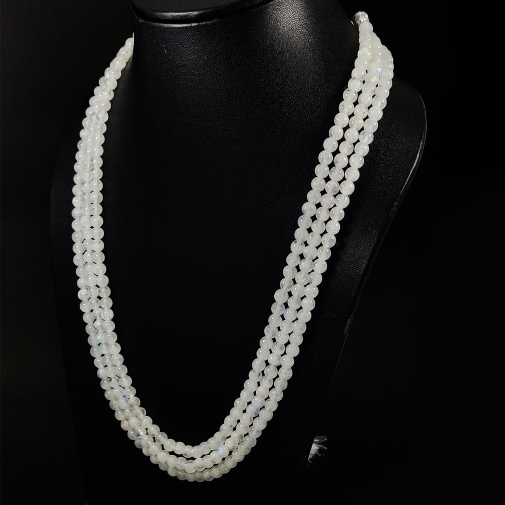 BLUE FLASHY FIRE RAINBOW MOONSTONE NECKLACE (1 of 5)