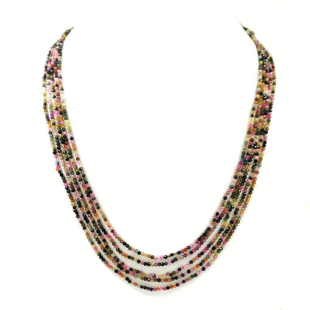 MULTI TOURMALINE FACETED BEADS NECKLACE 101 CT, 5 (1 of 6)