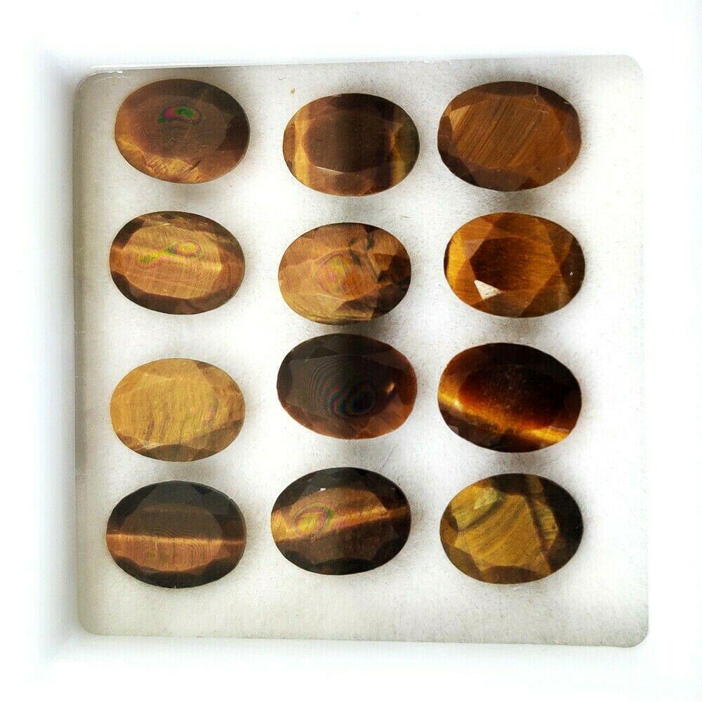 Natural Tiger's Eye 6x4 MM Oval Cut Loose Gemstone Lot (1 of 2)