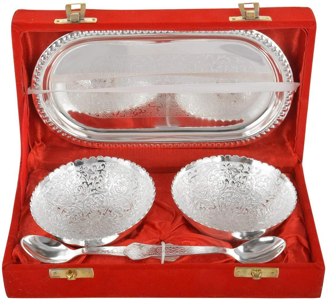 German Silver Bowl, Spoon and Tray Set (1 of 7)