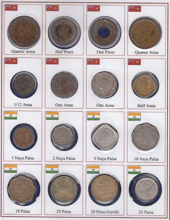 1920 to 1970 British India and Old Indian 16 Coins (1 of 2)