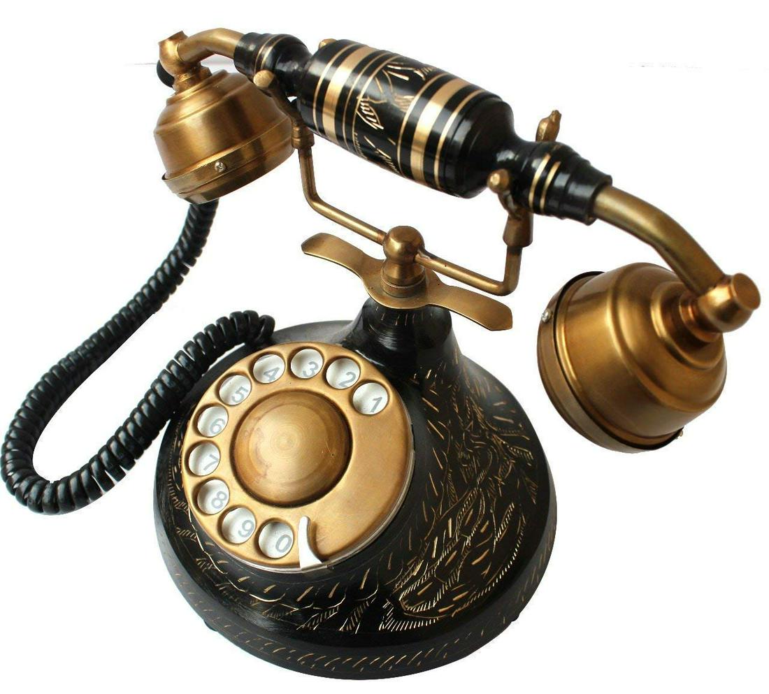 Vintage Collection Brass Antique Landline Telephone (1 of 4)