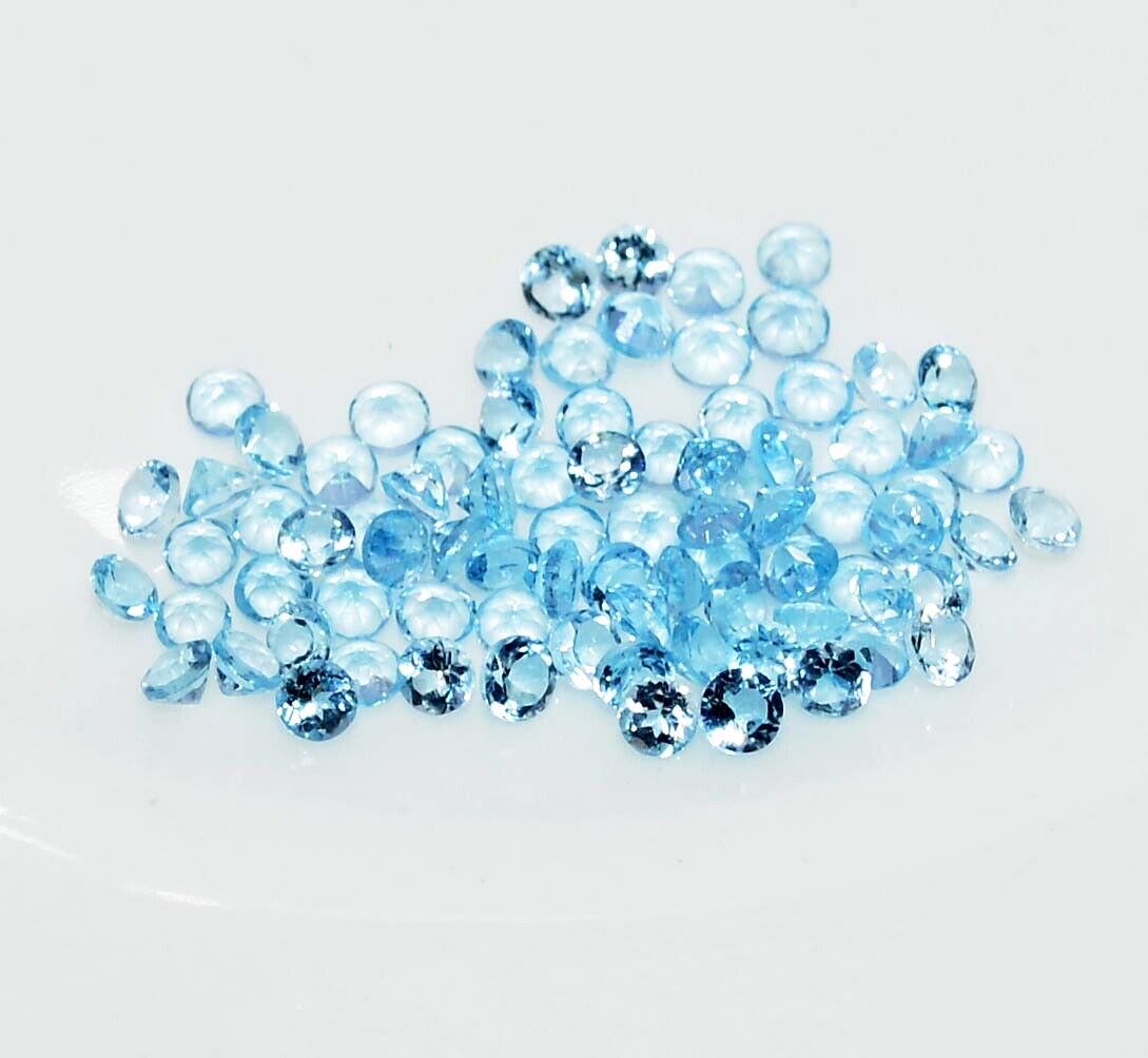 Natural Blue Topaz 5 MM Round Cut Loose Gemstone Lot (1 of 2)