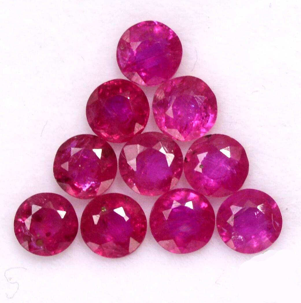 Natural Red Ruby 4 MM Round Cut Loose Gemstone Lot (1 of 3)