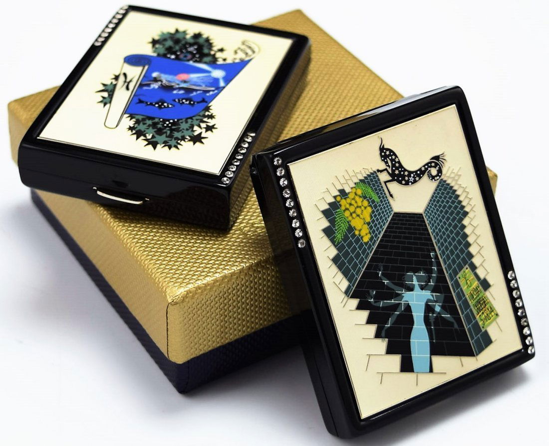 Erte Zodiac Compacts: 2 Erte compacts created by ESTEE LAUDER