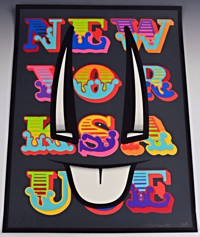 D face & Ben Eine Signed Print (1 of 3)