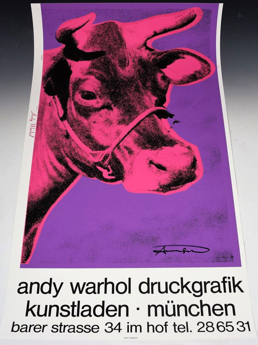 Andy Warhol Signed Cow Poster (1 of 2)