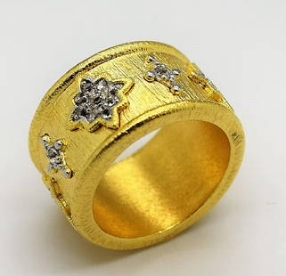 Genesi By Mario Buccellati Ring: Genesi By Mario Buccellati sterling silver with 18k plate ring Size 8 3/4