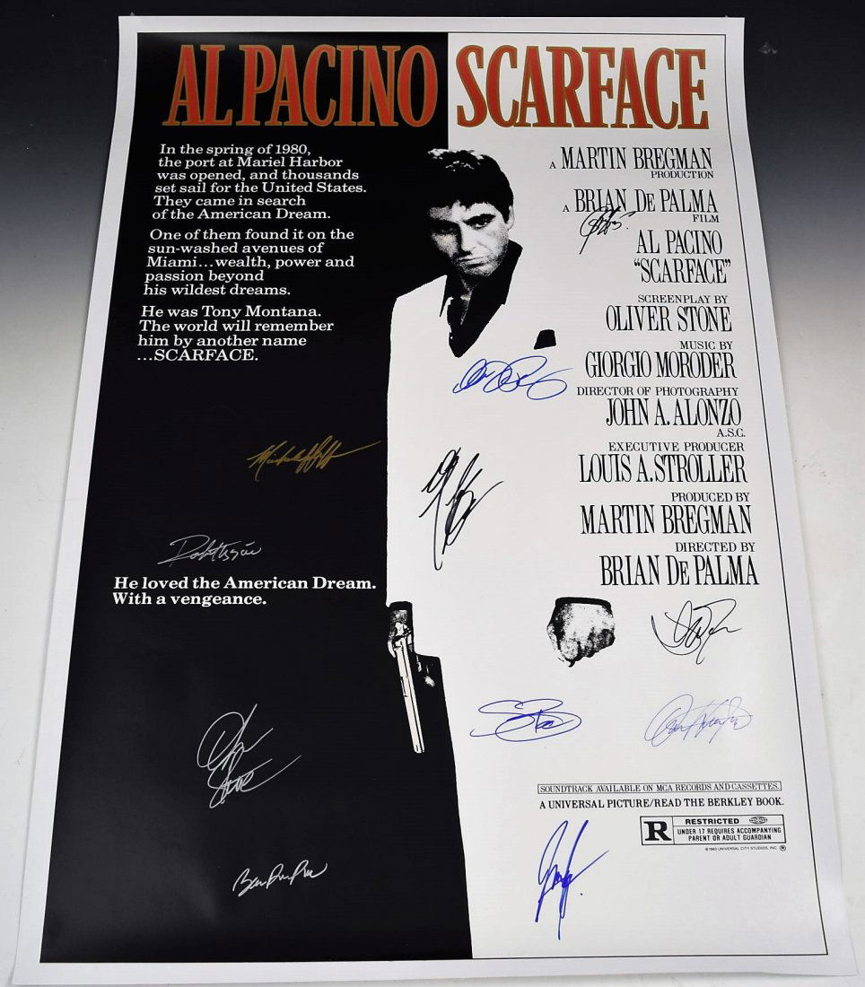 Scarface Cast Signed Movie Poster (1 of 3)